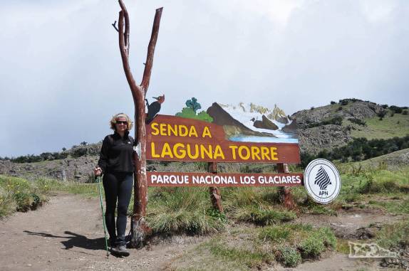 Início da caminhada para a Laguna Torre, no Parque Nacional Los Glaciares, perto de El Chaltén, na Argentina